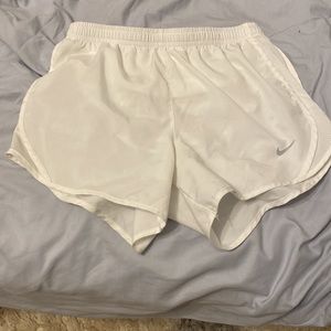 white nike shorts
